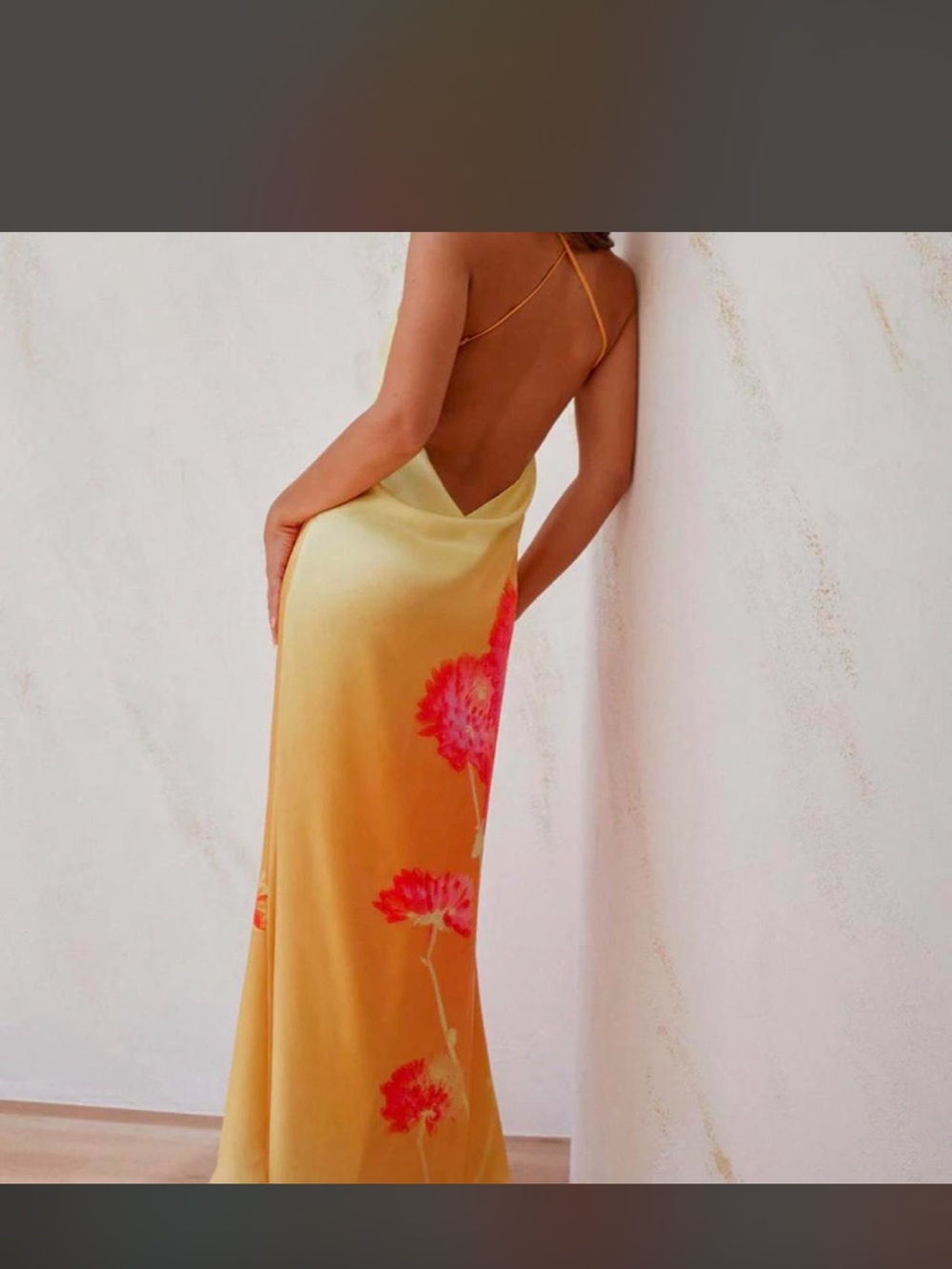 Peppermayo Yellow/Orange/Pink Halter Maxi Dress - Picture 2 of 7